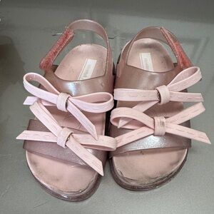 Mini Melissa Pink Bow Sandals
